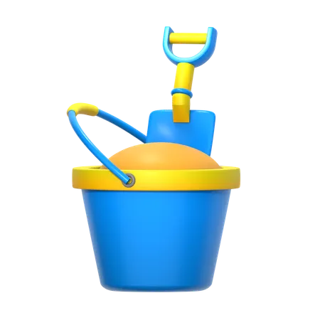 Sand Bucket  3D Icon