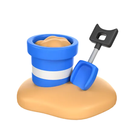 Sand Bucket  3D Icon