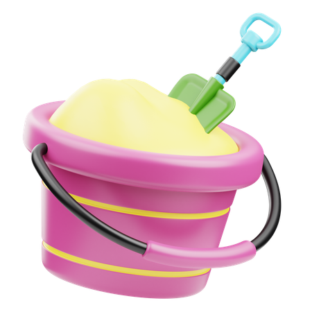 Sand Bucket  3D Icon