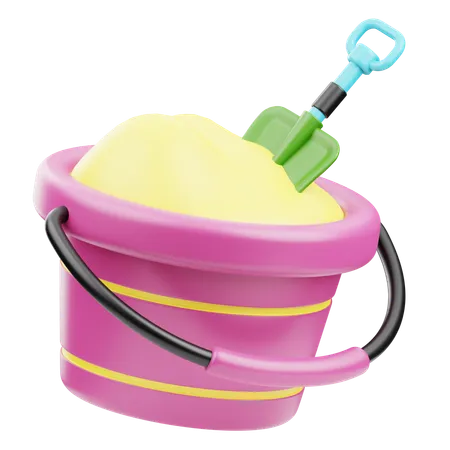 Sand Bucket  3D Icon