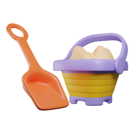 Sand Bucket  3D Icon