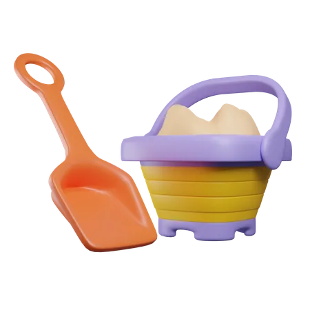 Sand Bucket  3D Icon