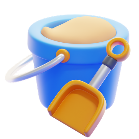 Sand bucket  3D Icon