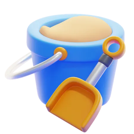 Sand bucket  3D Icon