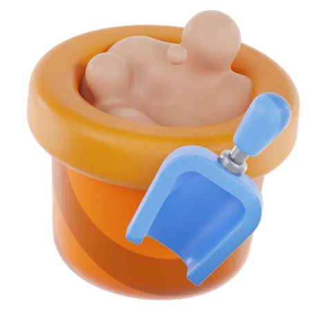 Sand Bucket  3D Icon