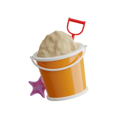 Sand Bucket  3D Icon