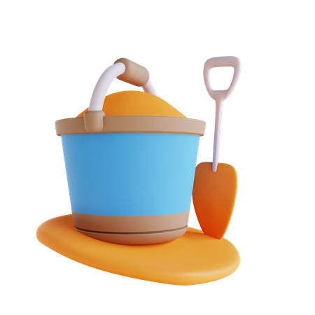 Sand Bucket  3D Icon