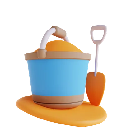 Sand Bucket  3D Icon