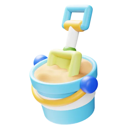 Sand Bucket  3D Icon