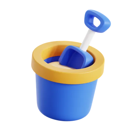 Sand Bucket  3D Icon