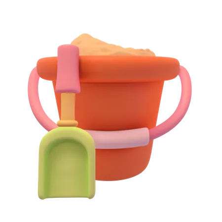 Sand Bucket  3D Icon