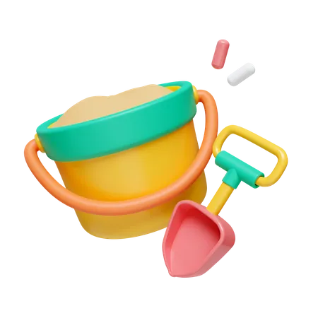 Sand Bucket  3D Icon