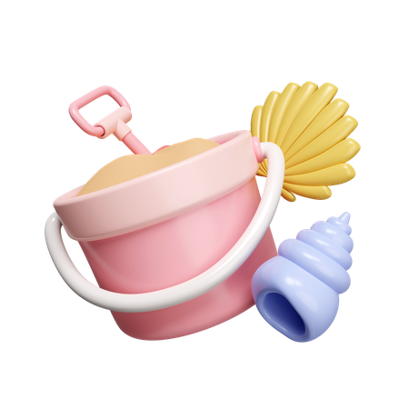 Sand Bucket  3D Icon