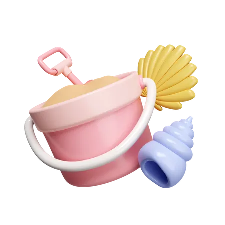 Sand Bucket  3D Icon