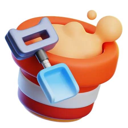 Sand Bucket  3D Icon