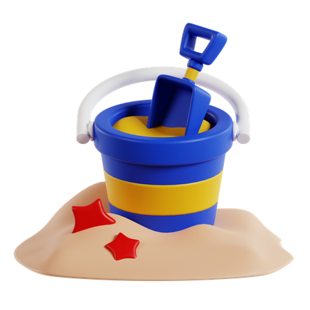 Sand Bucket  3D Icon