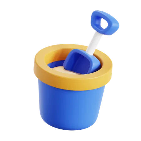 Sand Bucket  3D Icon