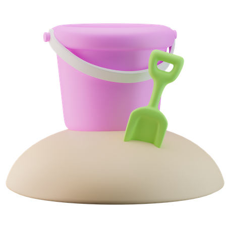 Sand Bucket  3D Icon