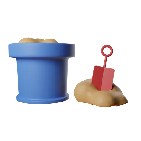 Sand Bucket  3D Icon