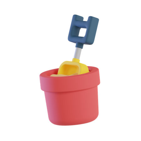 Sand Bucket  3D Icon