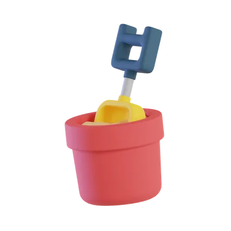 Sand Bucket  3D Icon