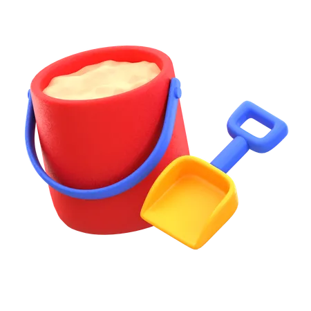 Sand Bucket  3D Icon