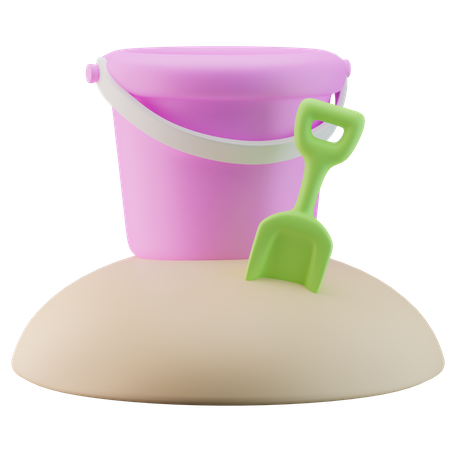 Sand Bucket  3D Icon