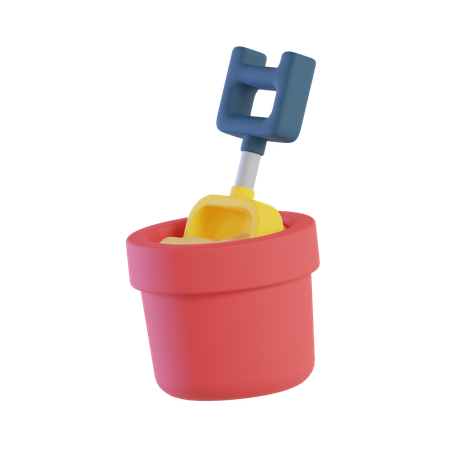 Sand Bucket  3D Icon