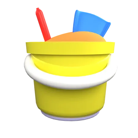 Sand Bucket  3D Illustration