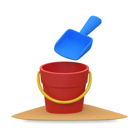 Sand Bucket 3D Illustration