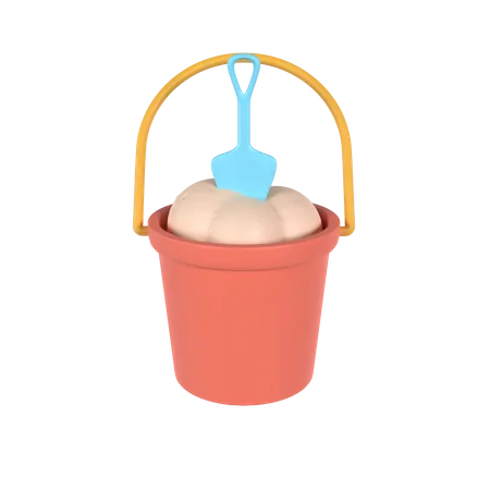 Sand Bucket 3 D Illustration Rendering 3D Icon