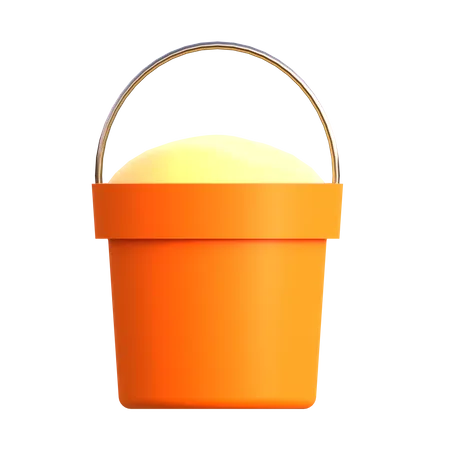 Sand Bucket 3 D Icon Suitable For Toy And Kids Design 3D Icon