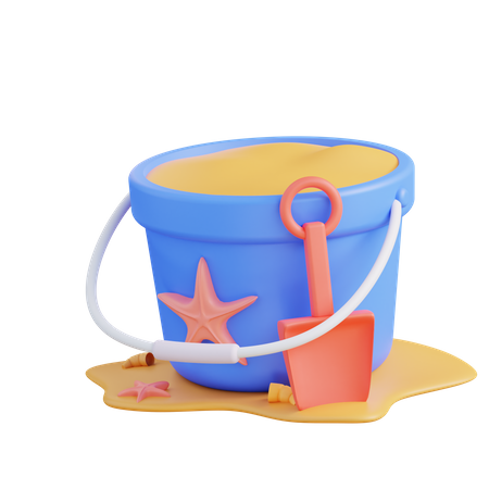 Sand Bucket And Scoop  3D Icon