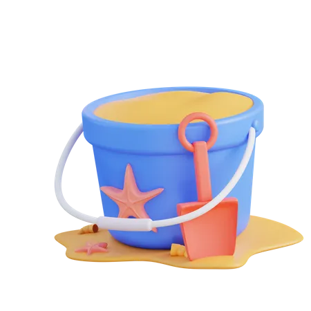 3 D Illustration Of Playing Cans And Beach Sand 3D Icon
