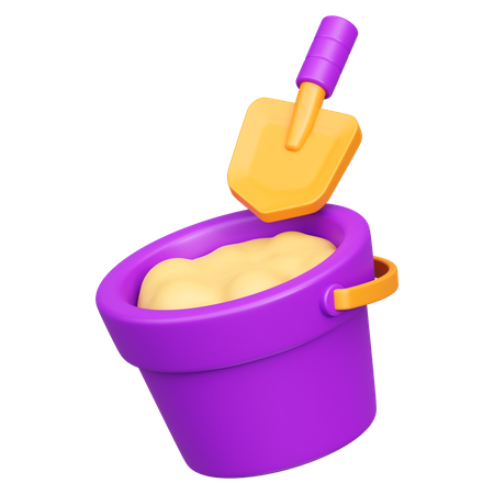 Sand Bucket And Shovel  3D Icon