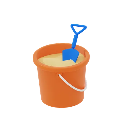 Sand Bucket And Shovel  3D Icon