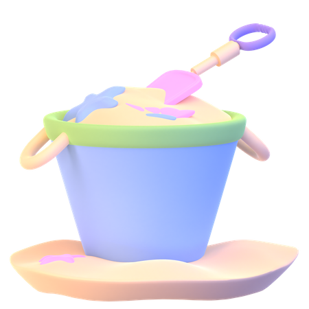 Sand Bucket And Shovel  3D Icon