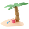 3d beach scene illustration