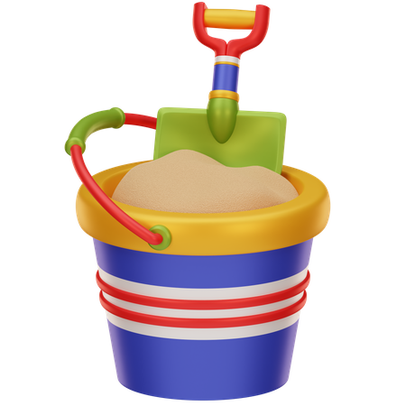 Sand Bucket with Scoop  3D Icon