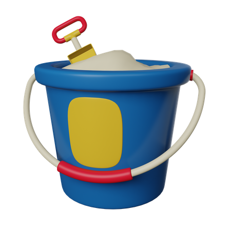 Sand Bucket With Shovel  3D Icon