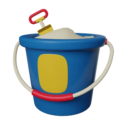 Sand Bucket With Shovel  3D Icon