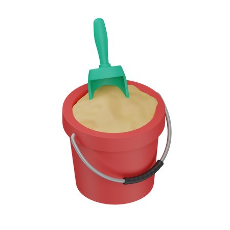 Sand bucket with shovel 3D Icon