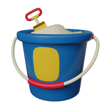 Sand Bucket With Shovel  3D Icon