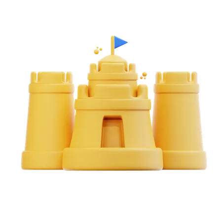 3 D Rendering Sand Castle Illustration 3D Icon