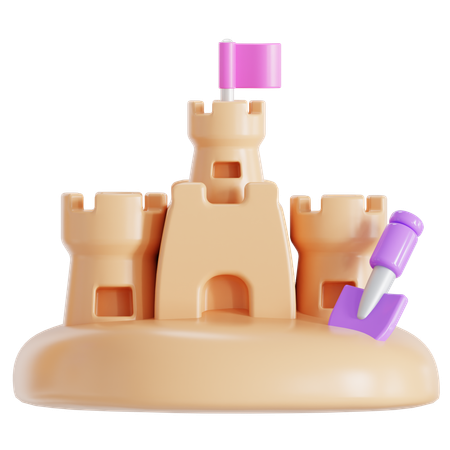 Sand Castle  3D Icon