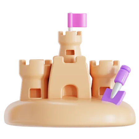 Sand Castle  3D Icon