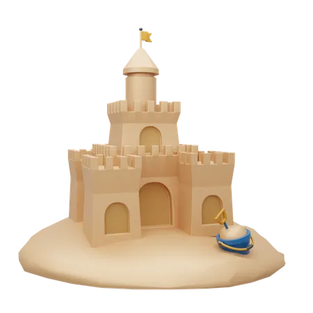 Sand Castle  3D Icon