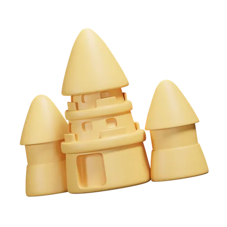 Sand Castle  3D Icon