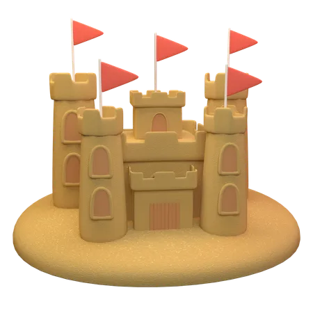 Sand Castle  3D Icon