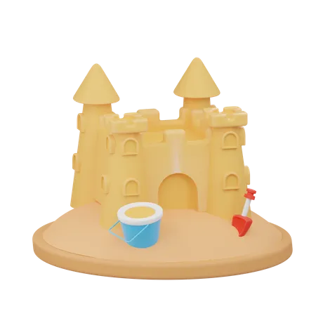 Sand Castle  3D Icon